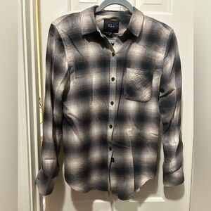 Rails Women’s The Hunter signature button down. Brown and black plaid. XS